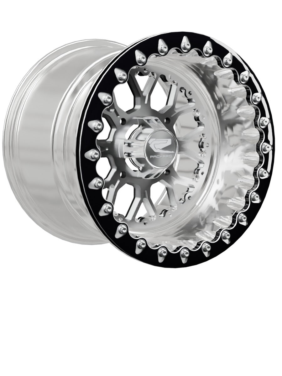 Wishbone - FF Forged Polished Beadlock - Silver - 15x11 | 4x136 / Contrast Machined V.1 / Yes