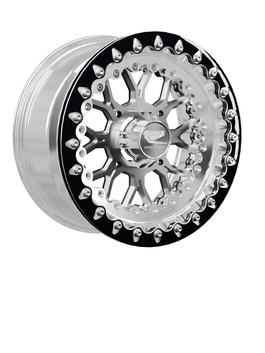 Wishbone - FF Forged Polished Beadlock - Silver - 15x7 | 4x136 / Contrast Machined V.1 / Yes