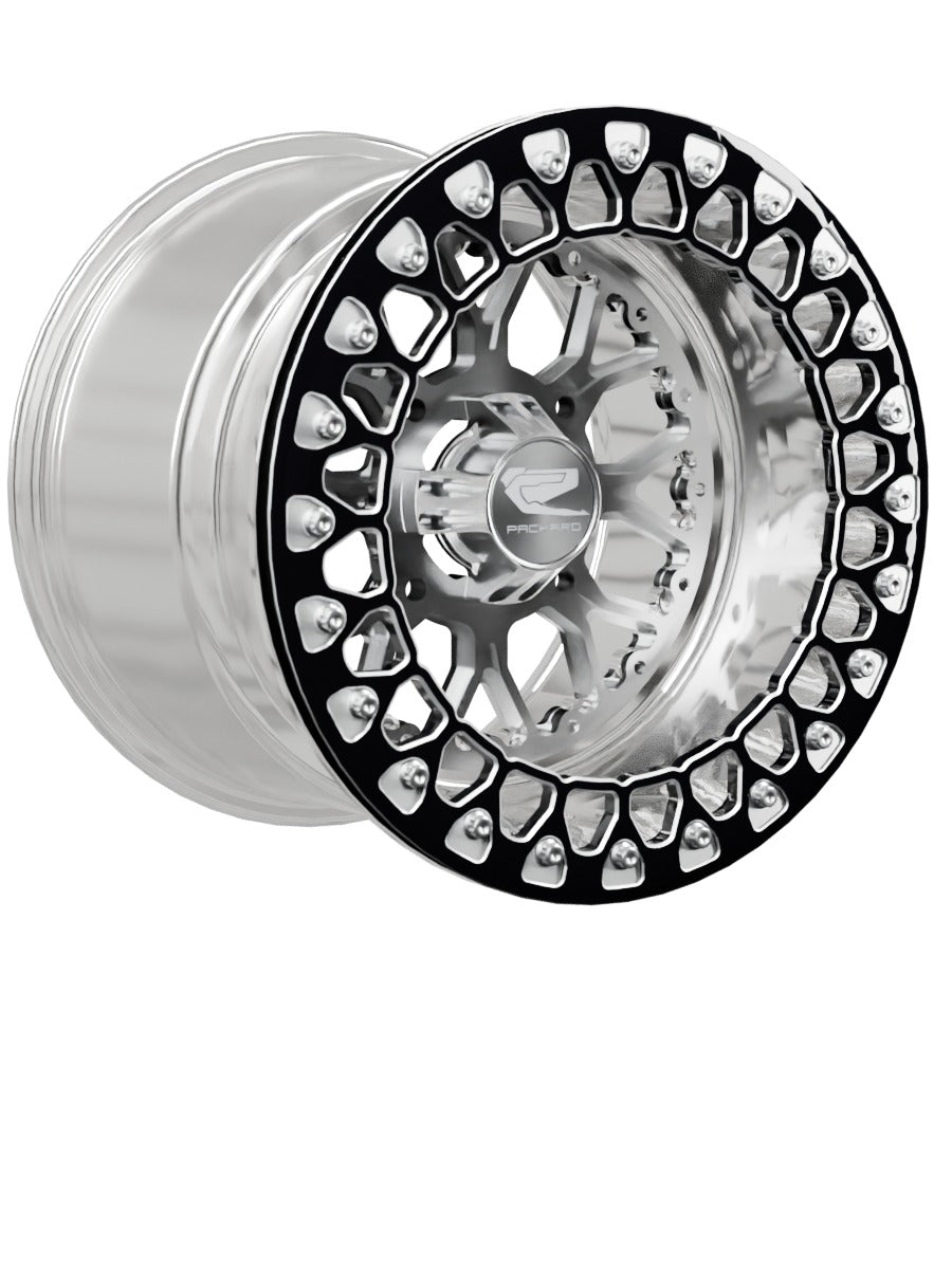 Wishbone - FF Forged Polished Beadlock - Silver - 15x11 | 4x136 / Contrast Machined V.2 / Yes