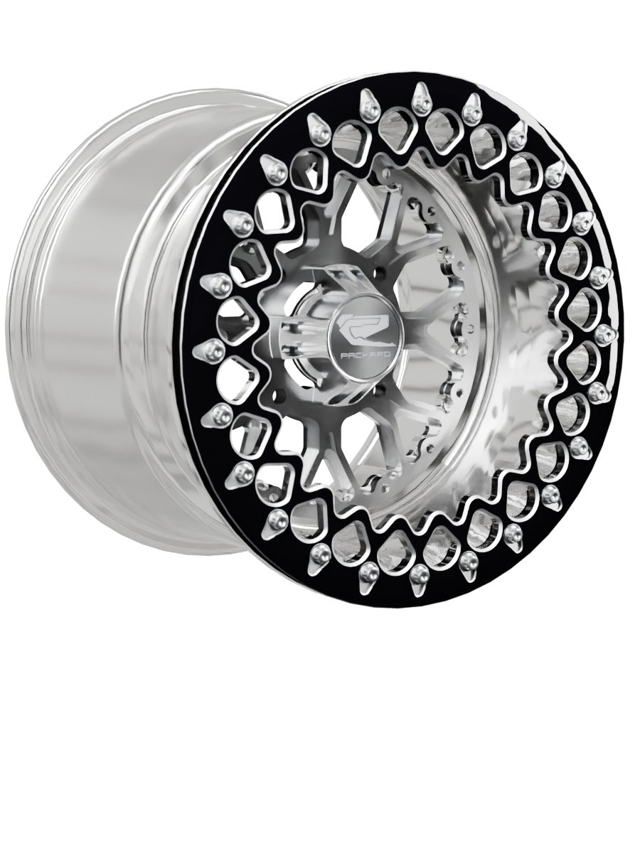 Wishbone - FF Forged Polished Beadlock - Silver - 15x11 | 4x136 / Contrast Machined V.3 / Yes